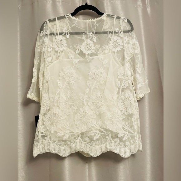 Zara White Embroidered Lace Blouse – NWT - Picture 2 of 5